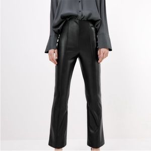 Zara Faux Leather Flared Leggings Size XS